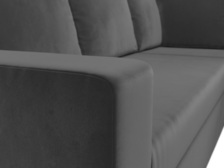 Угловой раскладной диван Оливер, Серый (велюр) в Элисте - изображение 5