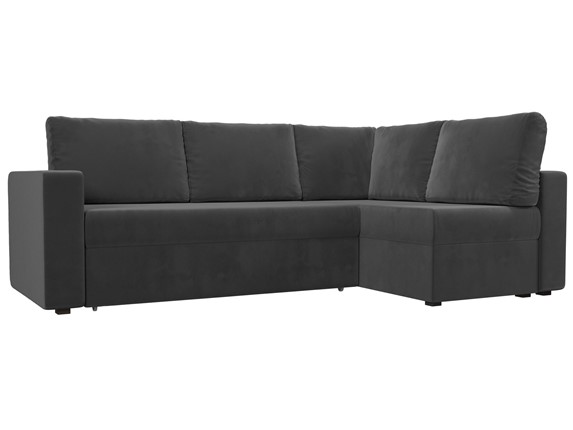 Угловой раскладной диван Оливер, Серый (велюр) в Элисте - изображение