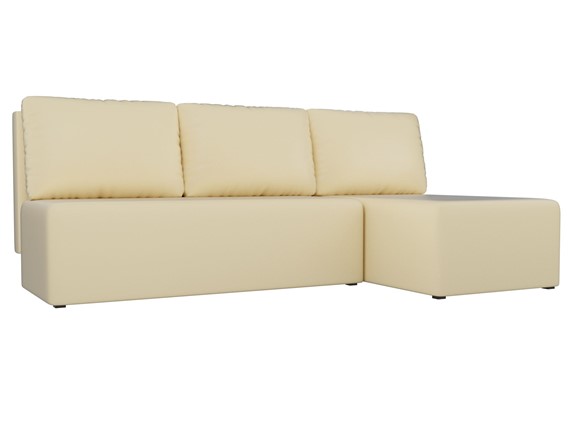 Угловой диван с оттоманкой Поло, Бежевый (экокожа) в Элисте - изображение