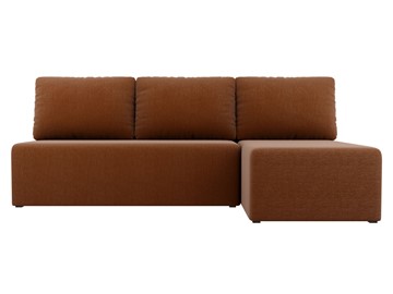 Угловой диван с оттоманкой Поло, Коричневый (рогожка) в Элисте - предосмотр 1