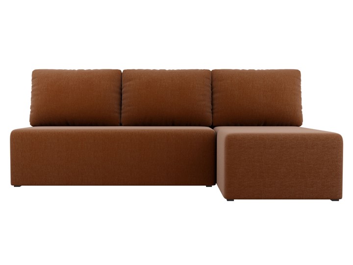 Угловой диван с оттоманкой Поло, Коричневый (рогожка) в Элисте - изображение 1