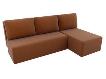 Угловой диван с оттоманкой Поло, Коричневый (рогожка) в Элисте - предосмотр 3