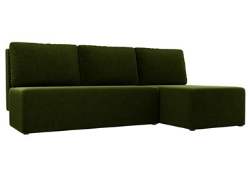 Угловой раскладной диван Поло, Зеленый (микровельвет) в Элисте - предосмотр