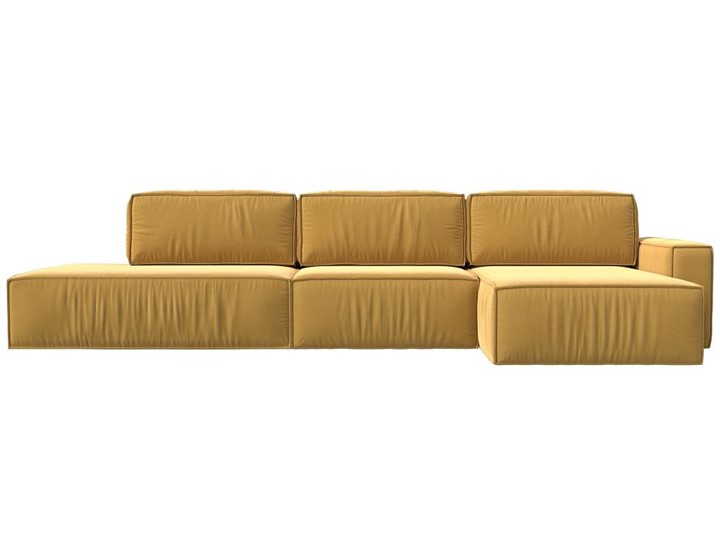 Угловой раскладной диван Прага Модерн лонг, Желтый (микровельвет) в Элисте - изображение 8