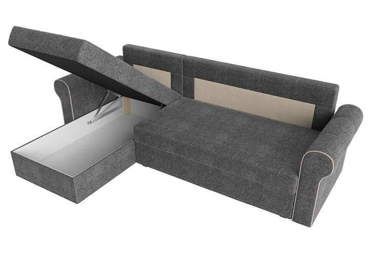 Угловой раскладной диван Рейн, Серый/Бежевый (рогожка) в Элисте - изображение 7