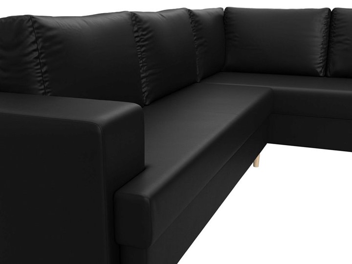 Угловой диван Сильвана, Черный (экокожа) в Элисте - изображение 3