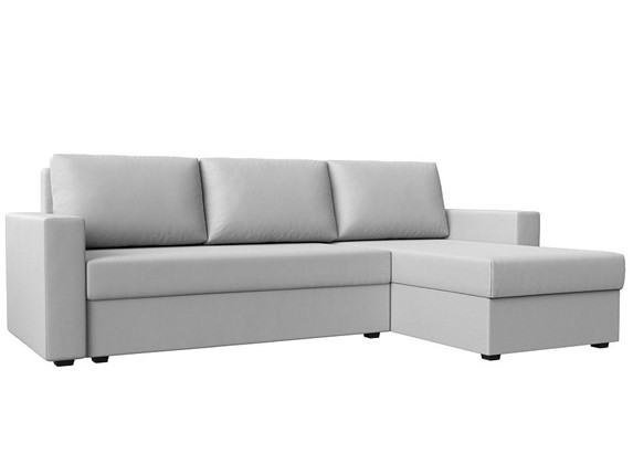 Угловой раскладной диван Траумберг Лайт, Белый (Экокожа) в Элисте - изображение