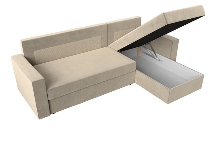 Угловой диван Траумберг Лайт, Бежевый (микровельвет) в Элисте - изображение 3