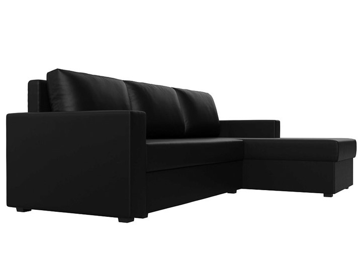 Угловой раскладной диван Траумберг Лайт, Черный (Экокожа) в Элисте - изображение 6
