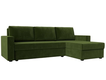 Угловой раскладной диван Траумберг Лайт, Зеленый (микровельвет) в Элисте