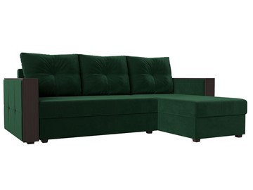 Угловой раскладной диван Валенсия Лайт, Зеленый (Велюр) в Элисте - предосмотр