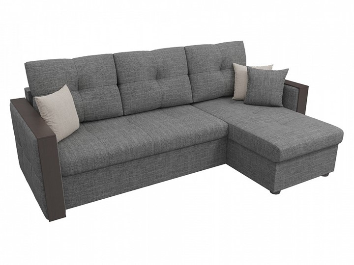 Угловой раскладной диван Валенсия, Серый (рогожка) в Элисте - изображение 3