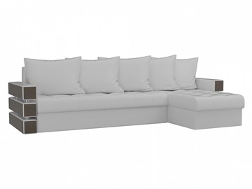 Угловой диван с оттоманкой Венеция, Белый (экокожа) в Элисте - предосмотр