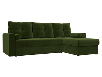 Угловой раскладной диван Верона, Зеленый (микровельвет) в Элисте
