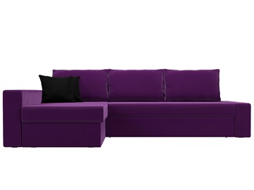 Угловой диван Версаль, Фиолетовый/Черный (микровельвет) в Элисте - предосмотр 1