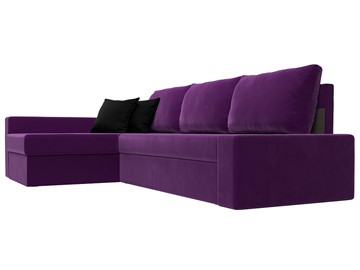 Угловой диван Версаль, Фиолетовый/Черный (микровельвет) в Элисте - предосмотр 2
