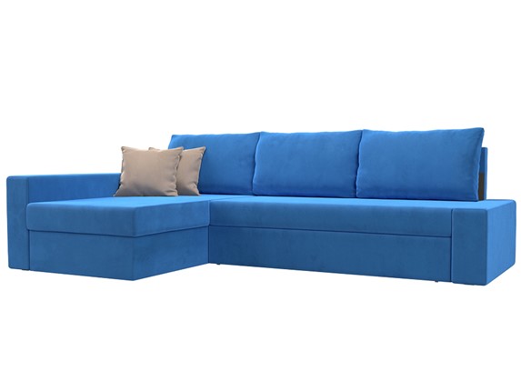 Угловой диван Версаль, Голубой/Бежевый (велюр) в Элисте - изображение
