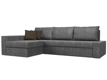 Угловой диван для гостиной Версаль, Серый/Коричневый (рогожка) в Элисте - предосмотр