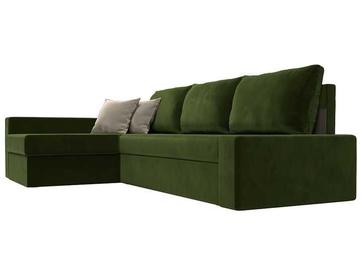 Угловой диван Версаль, Зеленый/Бежевый (микровельвет) в Элисте - изображение 2