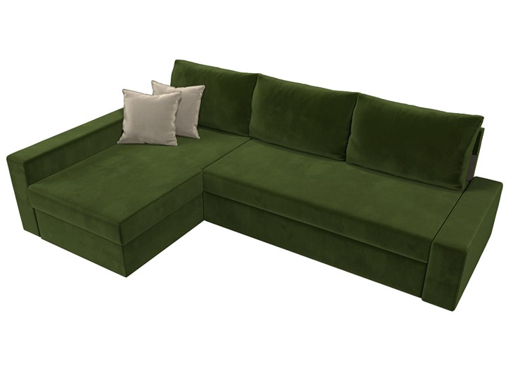 Угловой диван Версаль, Зеленый/Бежевый (микровельвет) в Элисте - изображение 4