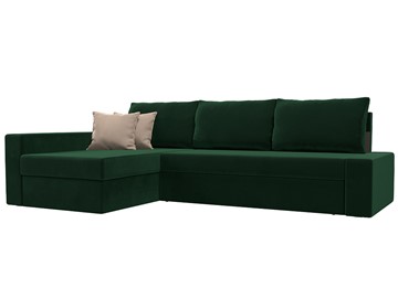 Угловой диван Версаль, Зеленый/Бежевый (велюр) в Элисте