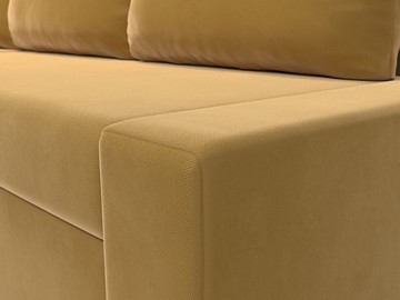 Угловой диван для гостиной Версаль, Желтый/Коричневый (микровельвет) в Элисте - предосмотр 3