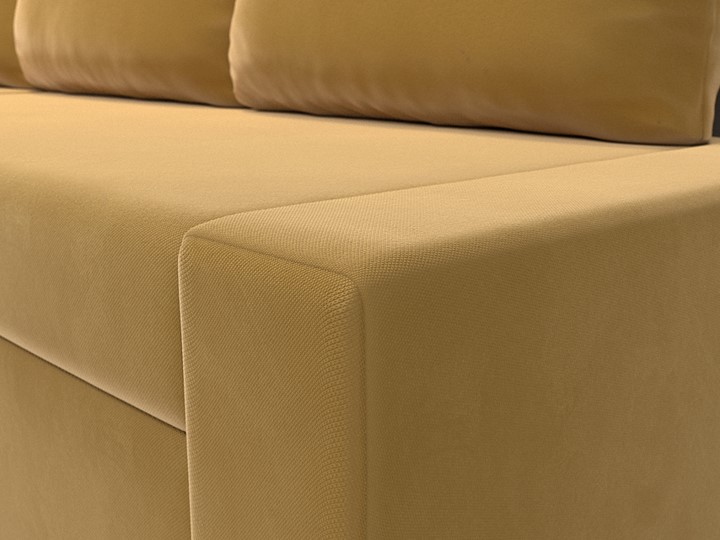 Угловой диван для гостиной Версаль, Желтый/Коричневый (микровельвет) в Элисте - изображение 3