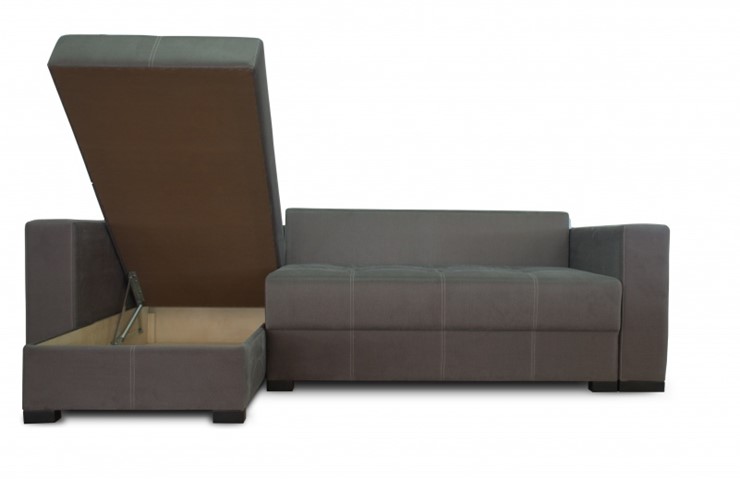 Угловой диван Fashion soft 210 (Uno grey + Brix latte) в Элисте - изображение 2