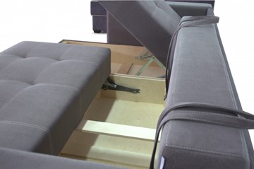 Угловой диван Fashion soft 210 (Uno grey + Brix latte) в Элисте - предосмотр 3