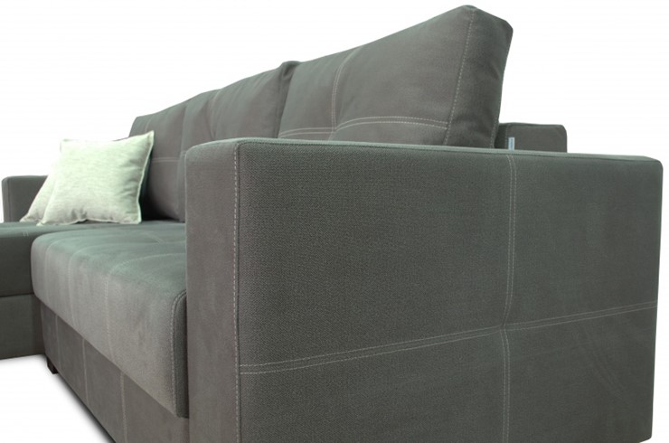 Угловой диван Fashion soft 210 (Uno grey + Brix latte) в Элисте - изображение 5