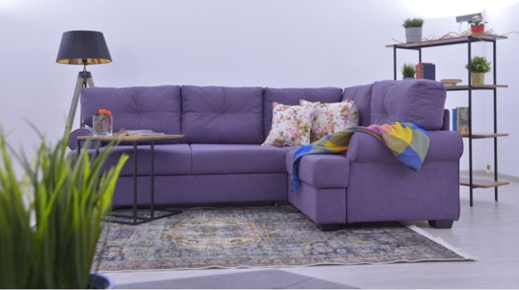 Угловой диван Bianka (Candy plum+Arcadia roze) в Элисте - изображение 6