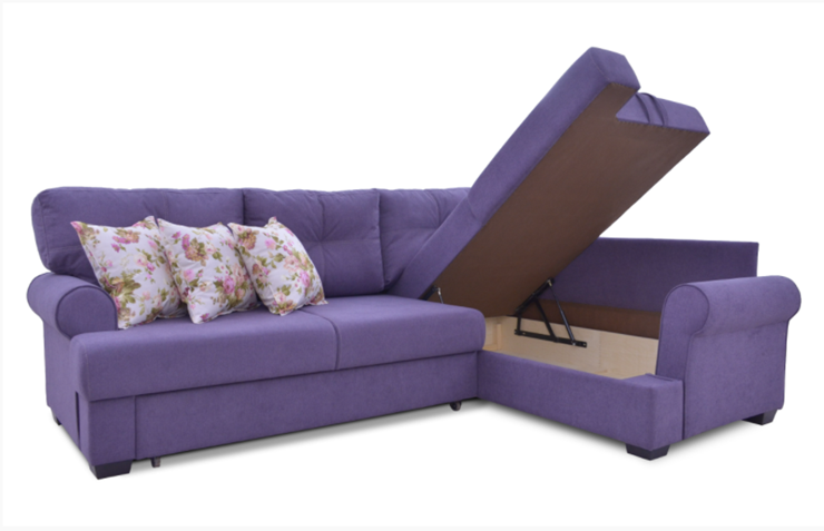 Угловой диван Bianka (Candy plum+Arcadia roze) в Элисте - изображение 3