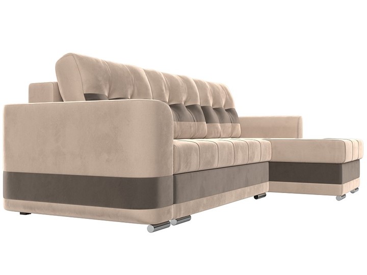 Угловой диван Честер, Бежевый/коричневый (велюр) в Элисте - изображение 2