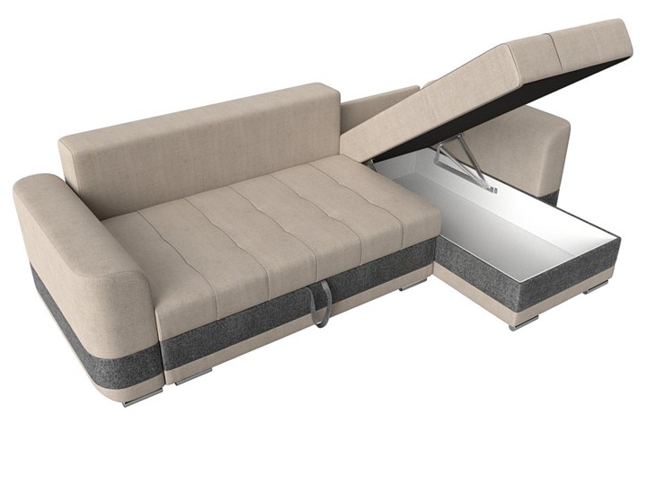 Угловой диван Честер, Бежевый/серый (рогожка) в Элисте - изображение 5