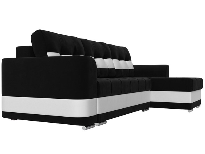 Угловой диван Честер, Черный/белый (вельвет/экокожа) в Элисте - изображение 2