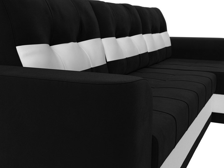 Угловой диван Честер, Черный/белый (вельвет/экокожа) в Элисте - изображение 3