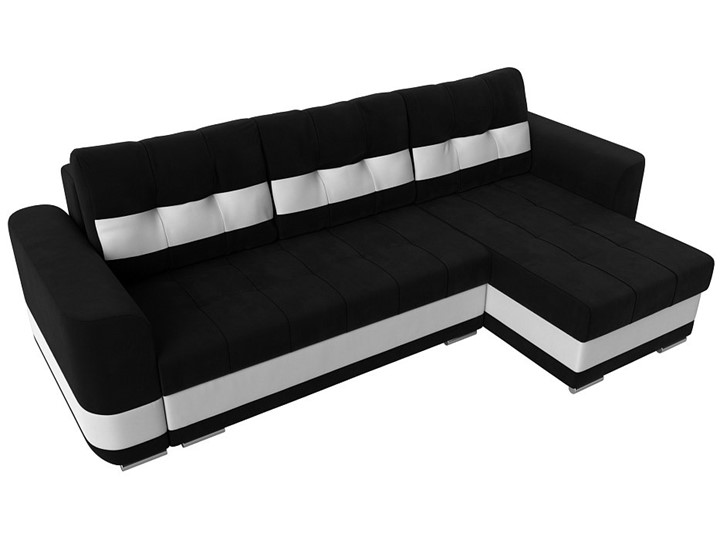 Угловой диван Честер, Черный/белый (вельвет/экокожа) в Элисте - изображение 4