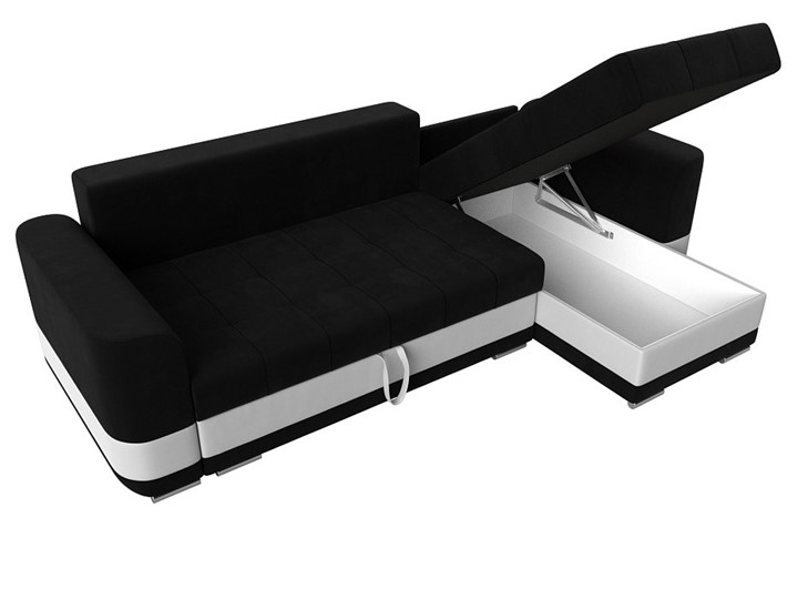 Угловой диван Честер, Черный/белый (вельвет/экокожа) в Элисте - изображение 5