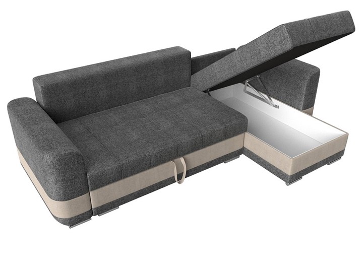 Угловой диван Честер, Серый/бежевый (рогожка) в Элисте - изображение 4