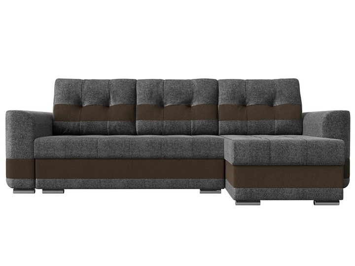 Угловой диван Честер, Серый/коричневый (рогожка) в Элисте - изображение 1