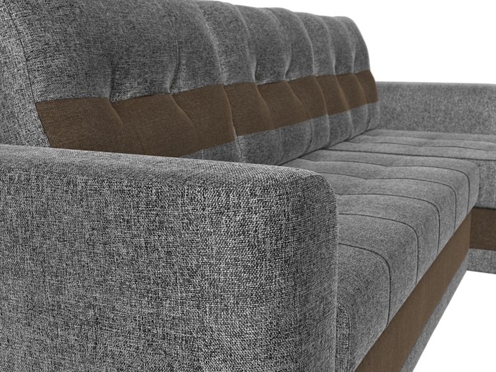 Угловой диван Честер, Серый/коричневый (рогожка) в Элисте - изображение 3