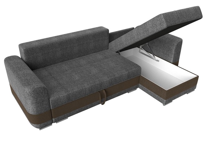 Угловой диван Честер, Серый/коричневый (рогожка) в Элисте - изображение 5