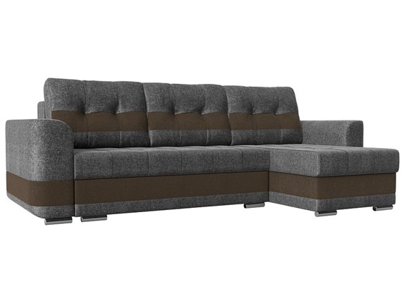 Угловой диван Честер, Серый/коричневый (рогожка) в Элисте - изображение