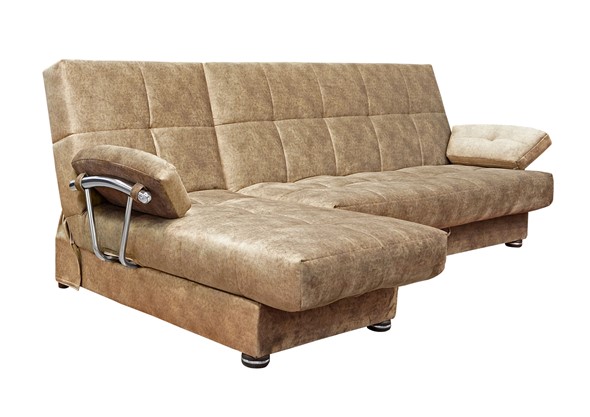 Угловой диван Милана 6 ДУ с хром. подлокотниками, НПБ в Элисте - изображение
