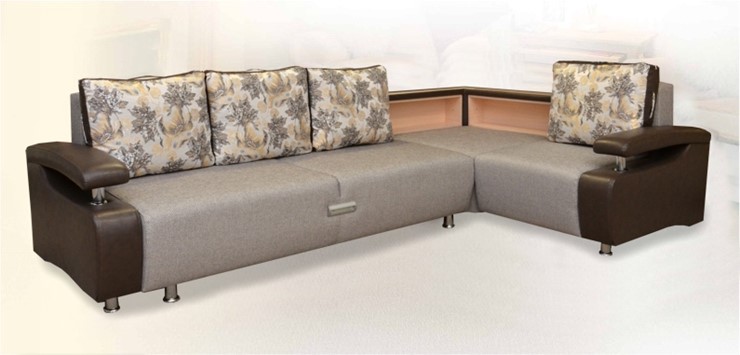 Угловой диван Престиж-15 люкс с полкой в Элисте - изображение 2