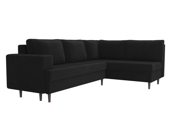 Угловой диван Сильвана, Черный (велюр) в Элисте - изображение 2