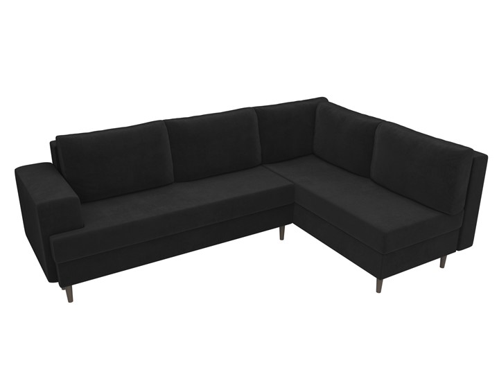Угловой диван Сильвана, Черный (велюр) в Элисте - изображение 3