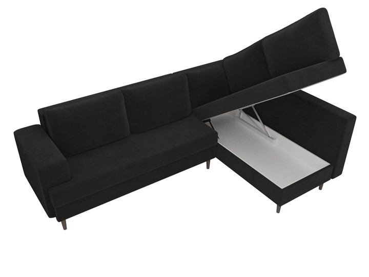 Угловой диван Сильвана, Черный (велюр) в Элисте - изображение 4