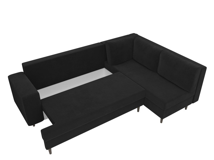 Угловой диван Сильвана, Черный (велюр) в Элисте - изображение 5