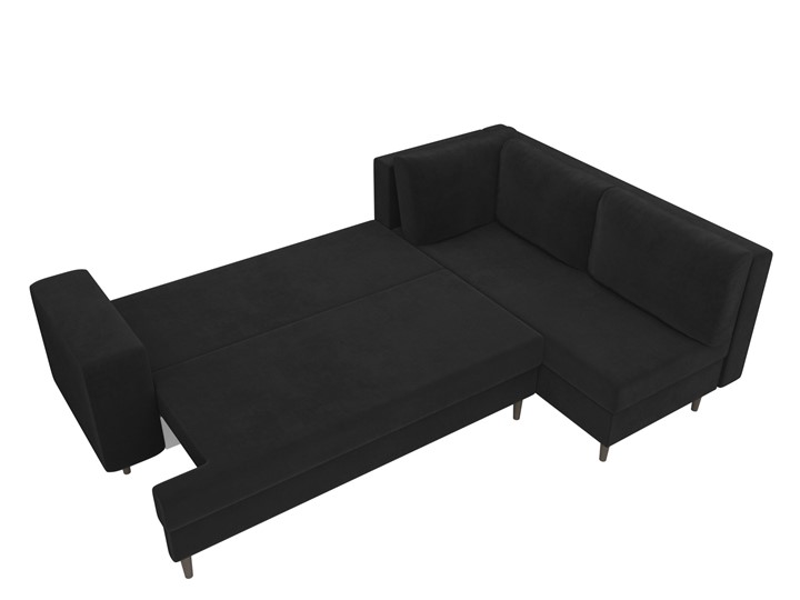 Угловой диван Сильвана, Черный (велюр) в Элисте - изображение 6